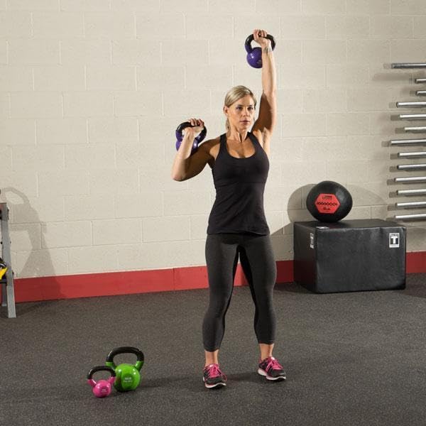 Body-Solid Vinyl Coated Kettlebells with Kettle Grip Handles, Perfect Kettlebells for Weight Training and Core Workout Exercise Equipments - style: 30lbs.