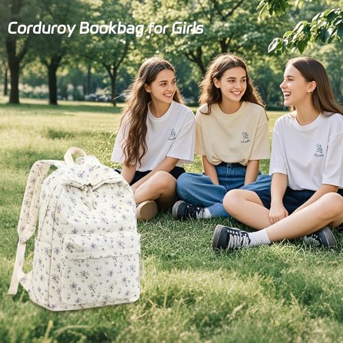 BTOOP School Backpacks for Teen Girls Bookbags Lightweight Kids Backpack School Bags Set with Lunch Box Pencil Case - color: Purple Flower 201