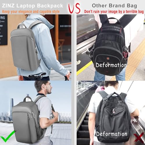 ZINZ Slim and Expandable 15 15.6 16 Inch Laptop Backpack Anti Theft Business Travel Notebook Bag with USB, Multipurpose Large Capacity Daypack for Men & Women,LG01Y01 - color: Lg01y01