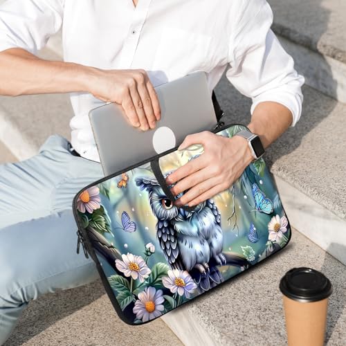 14 15 15.4 15.6 inch Laptop Handle Bag Computer Bag, Pouch Holder Notebook Sleeve Cover Soft Case Compatible for Dell,Lenovo,Toshiba HP, Asus Notebook-Cute owl - color: Cute owl