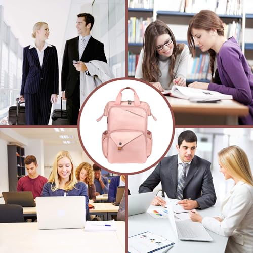 Hap Tim Travel Backpack Carry On Flight Approved, Laptop Backpack Women, Work Backpack Woman, Teacher Backpack, Pink(7651-PK) - color: Pink