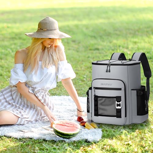 Hulongo Insulated Cooler Backpack, 52cans, 30L - color: Grey