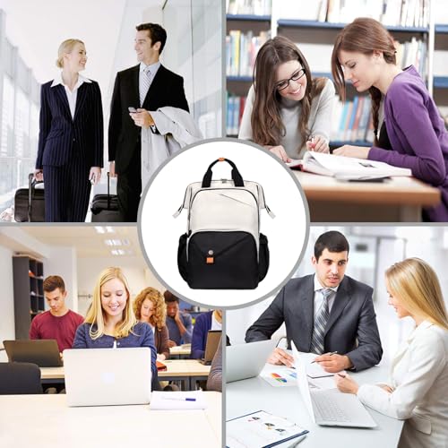 Hap Tim Laptop Backpack, Travel Carry on Backpack for Women, Nurse Teacher Work Backpack(7651-BH) - color: Khaki Black