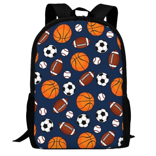 Baseball,Football,Basketball,Soccer,Football Backpack Laptop Travel Bag Adjustable Backpack Print Daypack for Men Women 16.5 In - color: Style 7
