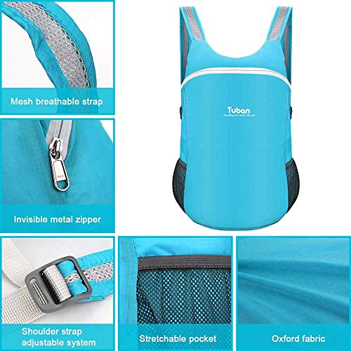 Ultra Lightweight Packable Water Resistant Backpack for Travel Camping Outdoor Hiking Daypack - color: Blue