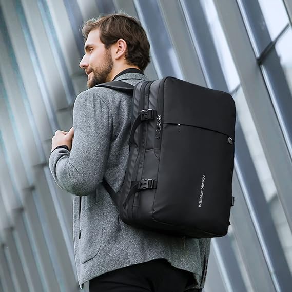 MARK RYDEN Travel Backpack for Men, 40L Airline Approved Carry on Backpack with USB Charging Port, 17.3 Inch Waterproof Business Laptop Backpack (12.6 x 8.0 x 19.6 Inch) - color: Black