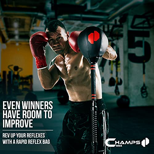 Cobra Reflex Bag - Advanced Reflex Punching Bag for Adults - Ultra-Fast Bounceback to Increase Speed, Reflexes, and Stamina - Adjustable-Height Boxing Bag with Stand and Secure Suction Cups