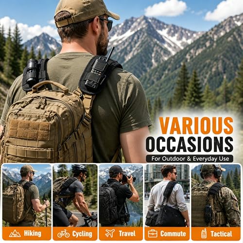 1 Pair Tactical Backpack Shoulder Pads, Thick Shoulder Cushion for Heavy Backpacks Plate Carrier & Rucksack, Fits Straps Up to 2.5", Breathable 3D Mesh, Hook & Loop Fastener, Rucking Hiking & Military - color: Black