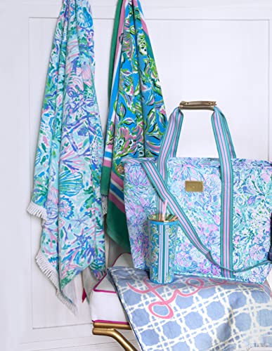 Lilly Pulitzer Picnic and Beach Cooler Bag, Insulated Soft Cooler with Adjustable Shoulder Strap and Zippered Top, Large for Groceries or Travel, Soleil It On Me