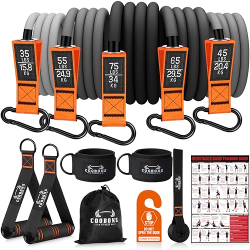 Resistance Bands with Handles, 175lb Exercise Bands for Working Out, Fitness Bands, Workout Bands with Door Anchor and Ankle Straps, Physical Therapy, Yoga, Strength Training Home Gym Equipment - style: 275LBS