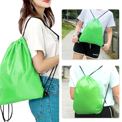 Drawstring Backpack 4PCS Bulk String Backpack Drawstring Bags Sport Gym Cinch Bag Nylon String Bag for Women Men (4PCS) - color: 4 Colors Style 1