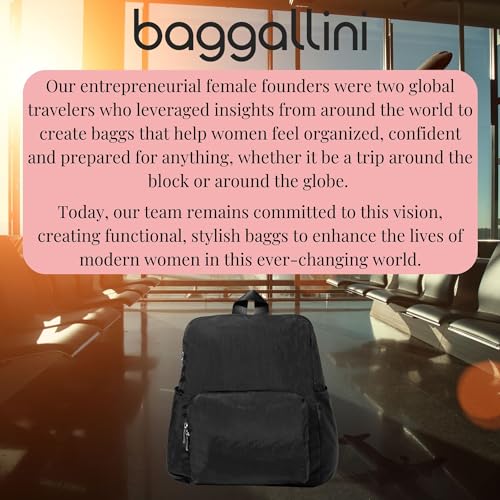 Baggallini Women's Carryall Packable Backpack, Black - color: Black