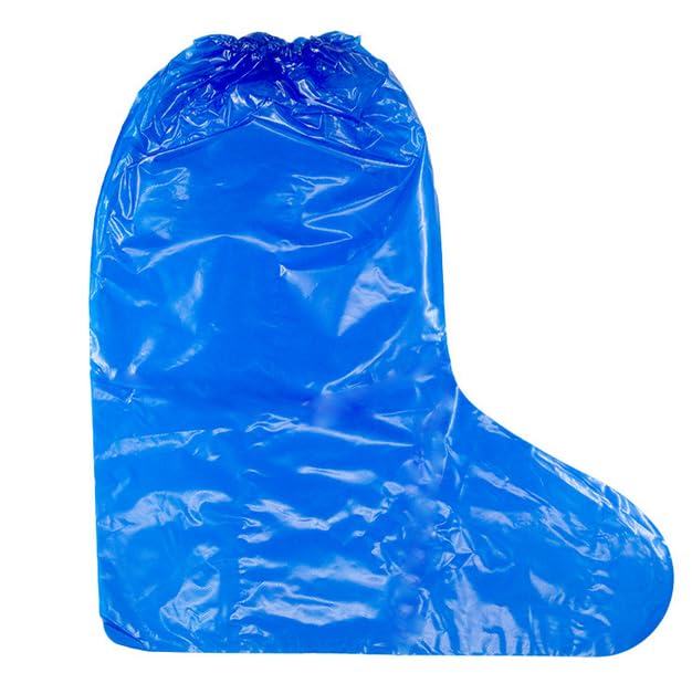 2026 New 10 Pairs Shoe Covers Boot Covers Plastic Disposable Waterproof Shoe Covers for Men and Women Rain Outdoor Indoors Overshoes (Blue) - color: Blue