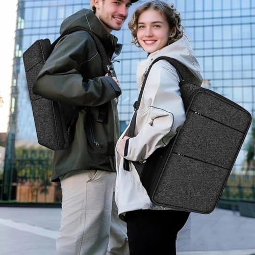ZINMARK Slim Expandable Laptop Backpack with Small Case for 15-16 inch, Spill-Resistant Notebooks Bag Case for College Business for Men Women,Black - color: Black