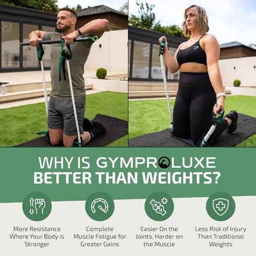 Gymproluxe Portable Gym - Resistance Exercise Band Set - 200LBS Resistance Bands for Men & Women - Multi Gym Fitness Equipment & Pilates Bar for Home Workout - style: All in one