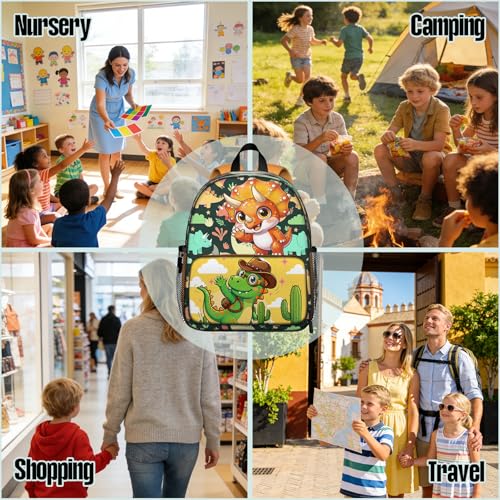 Toddler Backpack for Kids 4-6 – Cute Dinosaur Greeting Kids Backpack, Adorable Preschool Kindergarten Daycare Bag with Padded Straps & Chest Clip, Small Backpack for Kids Travel & Gift - color: Cute Dinosaur