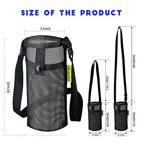 Water Bottle Holder with Strap, Premium Water Bottle Carrier with Strap Easy Clean, Light Water Bottle Carrier Bag, Water Bottle Holder with Pocket for Hiking, Walking, Travel - color: pink & black&blue