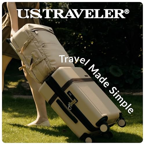 U.S. Traveler Vista Way 3-Piece Travel Set, 21-Inch Carry-on Hardside with TSA Lock, 18-Inch Travel Backpack with Laptop Sleeve, Toiletry Bag, Beige - color: Beige