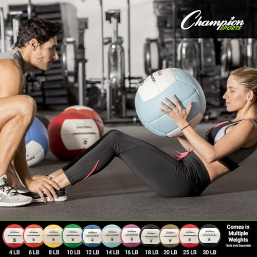 Champion Sports Rhino Promax Wall Balls - Soft Shell Non-Slip Grip for Weightlifting, Plyometrics, Cross Training, & Home Gym - style: 6 LBS
