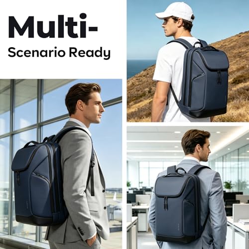 BANGE Laptop backpack with 15.6 inch laptop compartment fit for overnight and commute for men and women (Blue) - color: Blue