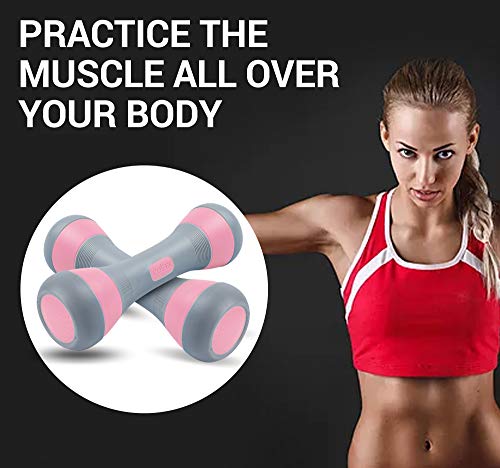 Nice C Adjustable Dumbbells Weights, Neoprene All-in-1 Options, Non-Slip, All-Purpose, Home, Gym, Office - style: Pink 11lb Pair