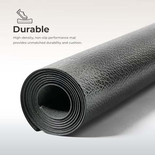 Sunny Health & Fitness Equipment Mat – Multiple Size Options – Non-Slip Floor Protection Pad for Treadmill, Bike, Elliptical, Yoga or Standing Desk and other Exercise Equipment - style: Large 90”