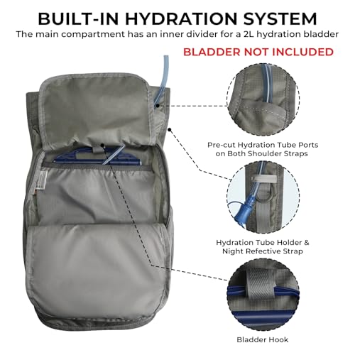 13L Small Hiking Backpack for Women Men, Lightweight Foldable Day pack, Packable Daypack for Travel, Camping (Light Grey) - color: Light Grey
