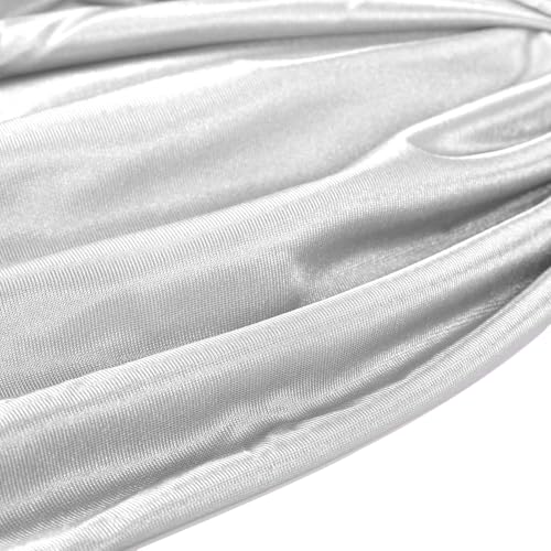 Aerial Silks Kit & Aerial Yoga Hammock - 11Yd Premium Fabric with Hardware - Easy Setup for Flying Yoga, Aerial Swing & Fitness - Supports Up to 14ft Rigging - color: Silver