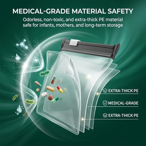 Reusable Pill Pouches for Travel: Color Coded Self Sealing Medicine Bags - Waterproof EVA Pill Pockets for Storage (3 Set)