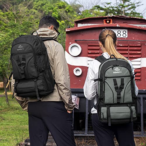 40L/50L Expandable Hiking Backpack for Men and Women, Travel Camping Backpack Flight Approved - color: 40l+10l Grey