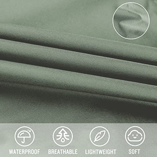 SaphiRose Unisex Rain Poncho Waterproof Raincoat Hooded for Adults Women with Pockets - color: A-light Green-white