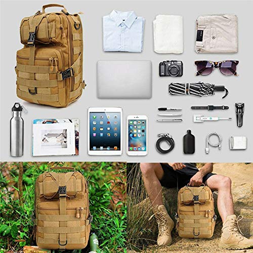 HAOMUK Tactical Sling Bag Pack Military Rover Shoulder Sling Backpack EDC Molle Assault Range Bag - color: Khaki