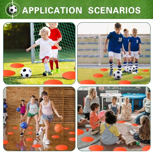 Poly Spot Markers 4.73 inch/10 inch 12 Pcs Non-Slip Rubber Agility Training Markers Floor Dots Flat Field Cones for Football, Soccer, Basketball, School Exercise Drills, Dance Practice - style: 4.73 inch 24 Pcs Yellow (TPE)
