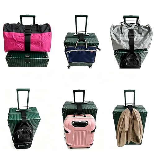 Luggage Straps for Suitcases, Luggage Connector Belt Strap - color: 2 Black+2 Colorful