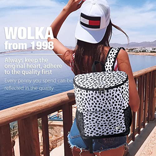 Wolka Cooler Backpack 30 Cans,Portable Backpack Coolers Insulated Leak Proof,Waterproof Soft Sided Cooler Bag for Travel,Beach,Camping,Picnic,Lunch Backpack for Women (Spotted-Dog) - color: Spotted-Dog