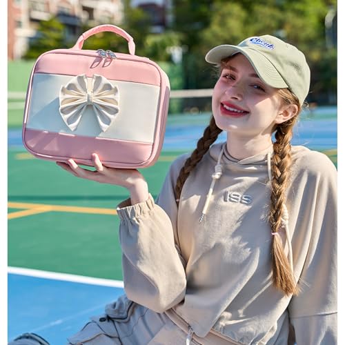 School Backpack for Girls 3PCS Nylon Kids Backpack Set with Lunch Box & Pencil Pouch, Cute Lightweight Teen Girls School Bag Laptop Bag Travel Daypack for Elementary Middle High School Beige Pink - color: Pink