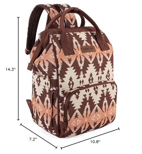 Montana West Wrangler Diaper Bag Backpack Aztec Callie Bag Travel Backpack Purses Western Multi-Function Baby Bags for Mom - color: Brown