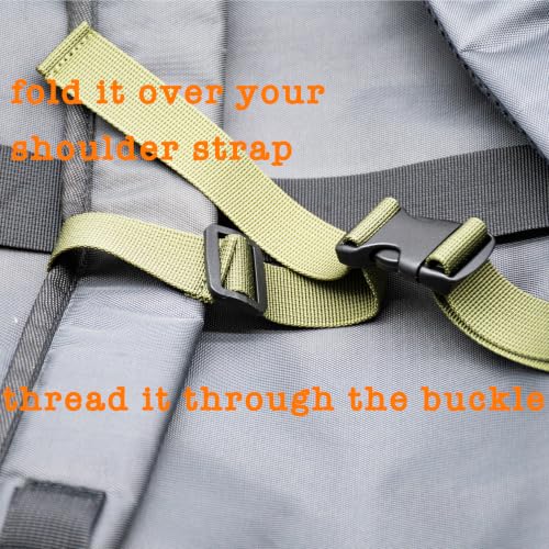 Backpack Chest Strap, Universal Add on Adjustable Sternum Strap, Chest Belt Replacement, with Heavy Duty Quick Release Buckle Clip, for Travel, Hiking, Camping, School - color: Army Green