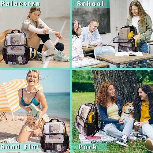 Clear Backpacks for School,18'' Large Clear Backpack Heavy Duty Clear Backpack See Through Backpack Clear Bookbag for Student,School,Work,Travel,Green - color: Rmy Green