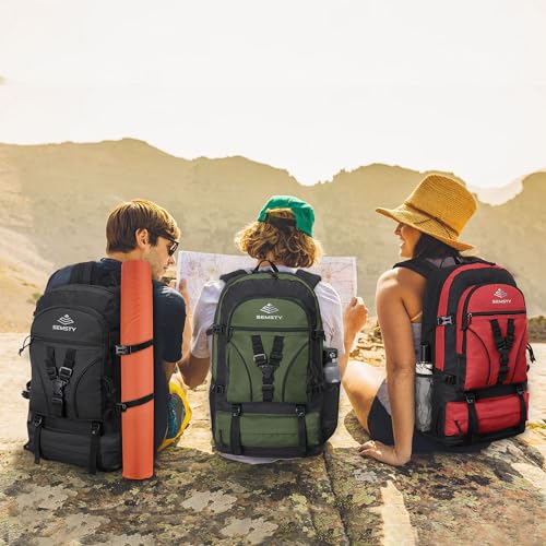 40L/50L Expandable Hiking Backpack for Men and Women, Travel Camping Backpack Flight Approved - color: 40l+10l Green