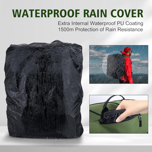 Goture Fishing Backpack with Cooler, 72L 600D Tackle Backpack Included 4 3700 Tackle Boxes, Dry & Wet Split Compartment, Large Fishing Tackle Bag with Rod Holders,Rain Cover for Travel Camping Hiking - color: A2:Green with 4 3700 Tackle Boxes