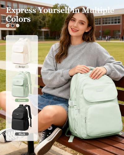 Aesthetic College Backpacks For Women Men,Waterproof High School Back pack,Kawaii Backpack For Teens Girls Boys,Student Latop Travel Backpack(Mint Green) - color: A3-mintgreen