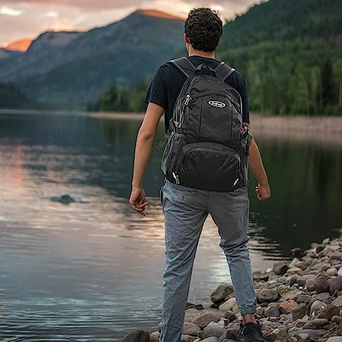 G4Free 40L Lightweight Packable Hiking Backpack, Waterproof Travel Daypack - color: Black
