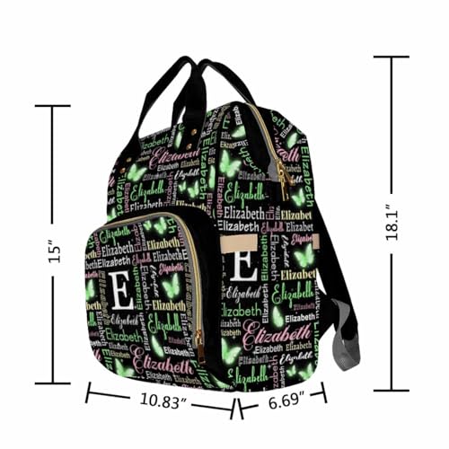 MyPupSocks Personalized Diaper Bag for Girls, Custom Name Diaper Bag Baby Nappy Bag Fashion Shoulder Bag Casual Daypack Bag for Mom Baby Girls Boys School Travel - color: Color 14