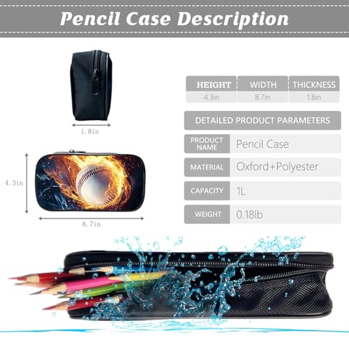 Baseball Backpack Kids Sports Bookbag 16inch Schoolbag With Lunch Box Bag And Pencil Case Set For Boys Girls - color: Baseball