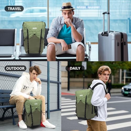 20l Hiking Backpack For Women&Men, Water Resistant Daypack Backpacks, Foldable & Packable Hiking Backpack, Lightweight Small Daypack For Travel Camping (Green) - color: Green