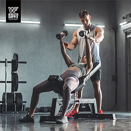 WF Athletic Supply Black Neoprene Dumbbell Set, Non-Slip & Hex Shape, Great for Muscle Toning, Strength Building & Weight Loss; Sizes, Dumbbells Only & w/Rack Options Available - color: a. 32 LB Dumbbells ONLY