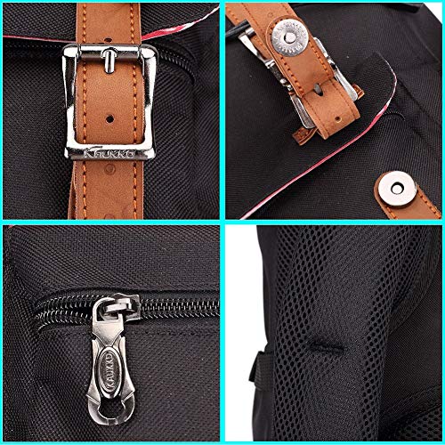 KAUKKO Travel Laptop Backpack Outdoor Rucksack Causal backpack Fits 15.6"(Nylon Black) - color: Nylon Black, size: Large