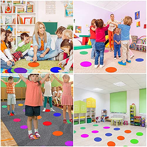 Poly Spots Spot Markers for Gym Floor 9inch 10inch 12/18/24/36 Pcs Flat Cones Non-Slip Rubber Floor Dots Circles for Sports Soccer Basketball Agility Training Dance Classroom - style: 36Pcs 9inch