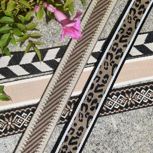 Replacement Purse Strap Shoulder Strap Adjustable Crossbody Strap for Women Crossbody Wide Shoulder Bag - color: Brown Diamond-gold Hardware